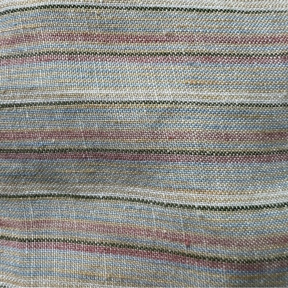 Vintage FLAX by Jeanne Englehart 70s cream striped linen long sleeve maxi dress - Picture 12 of 15